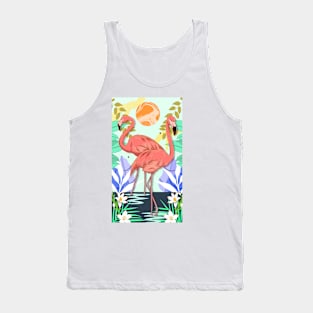 PINK Flamingos - Cute Animal RELAX BEACH Tank Top